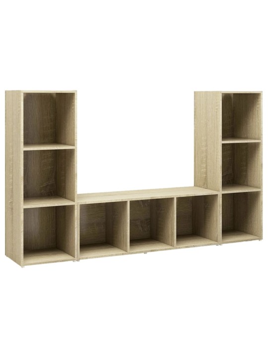 Telerikapid 3 tk, sonoma tamm, 107x35x37 cm, puitlaastplaat