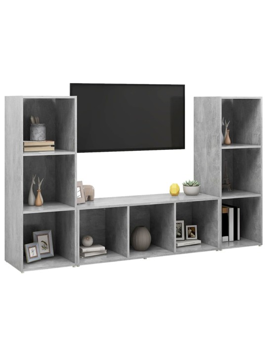 Telerikapid, 3 tk, betoonhall, 107x35x37 cm, puitlaastplaat