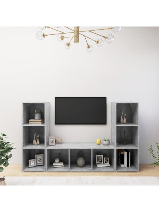 Telerikapid, 3 tk, betoonhall, 107x35x37 cm, puitlaastplaat