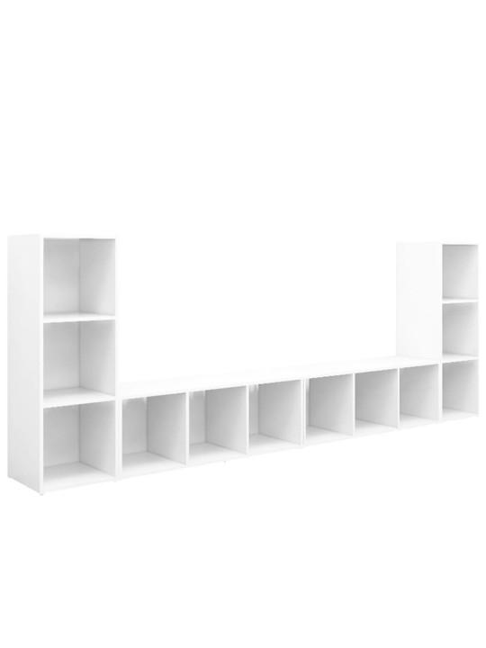 Telerikapid 4 tk valge 107x35x37 cm puitlaastplaat