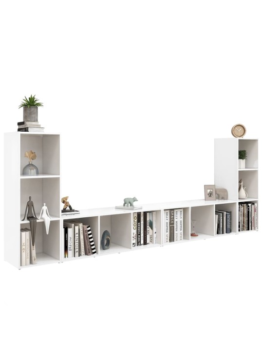 Telerikapid 4 tk valge 107x35x37 cm puitlaastplaat