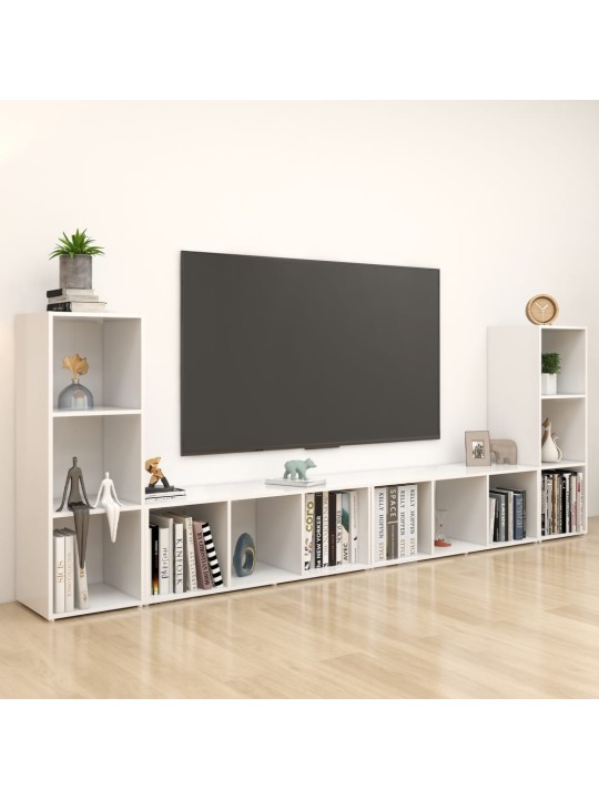 Telerikapid 4 tk valge 107x35x37 cm puitlaastplaat