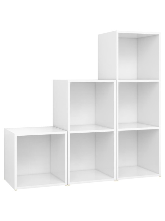 3-osaline telerikappide komplekt, valge, puitlaastplaat
