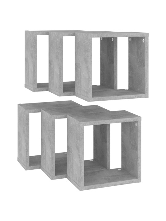 KUUBIKUKUJULISED SEINARIIULID 6 TK, BETOONHALL, 26X15X26 CM