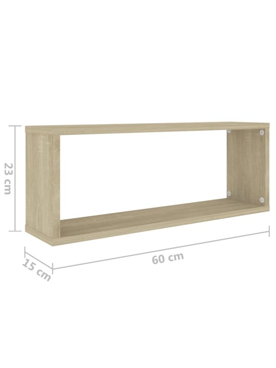 Kuubikukujulised seinariiulid 6 tk, sonoma tamm, 60x15x23 cm