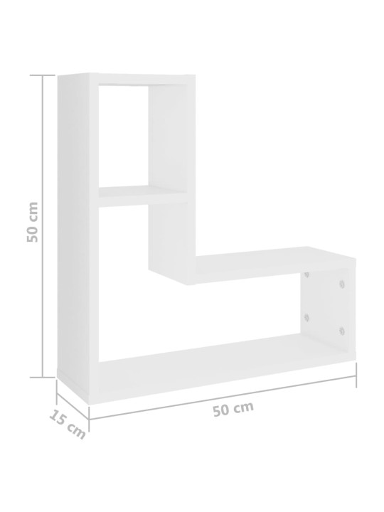 Seinariiulid 2 tk, valge, 50x15x50 cm, puitlaastplaat