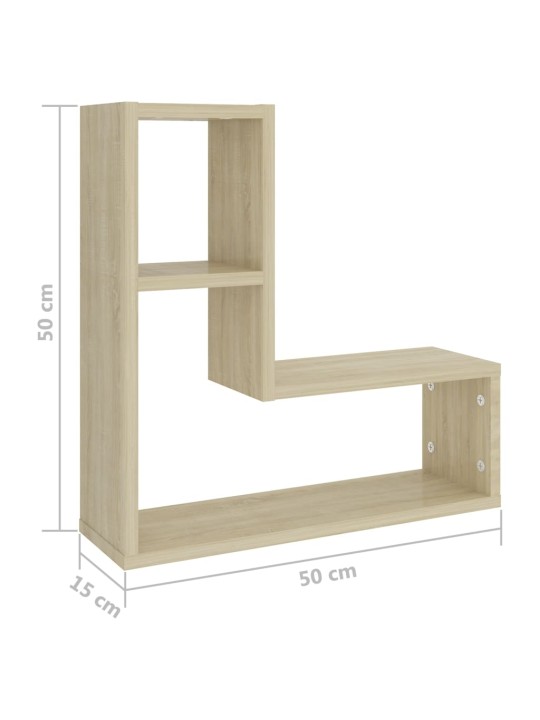 Seinariiulid 2 tk, sonoma tamm, 50x15x50 cm, puitlaastplaat