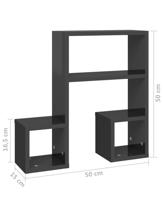 Seinariiulid 2 tk, hall, 50 x 15 x 50 cm, puitlaastplaat