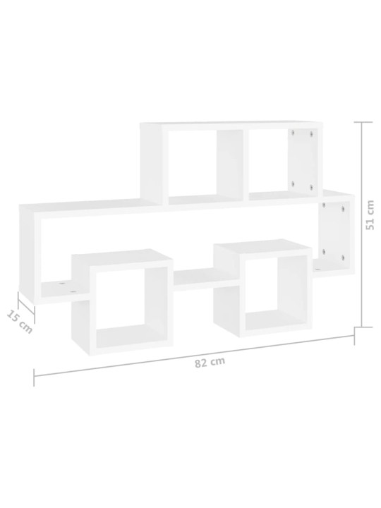 Autokujuline seinariiul, valge, 82 x 15 x 51 cm, puitlaastplaat