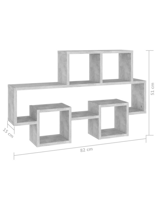 Autokujuline seinariiul, betoonhall, 82x15x51 cm puitlaastplaat