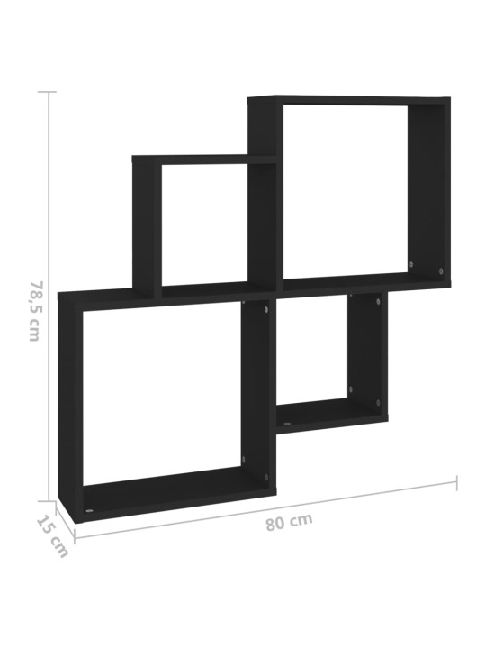 Seinariiul, must, 80 x 15 x 78,5 cm, puitlaastplaat