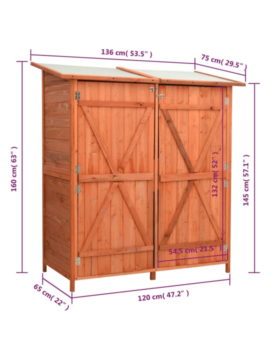 Aia tööriistakuur, 136x75x160 cm, täiskuusepuit