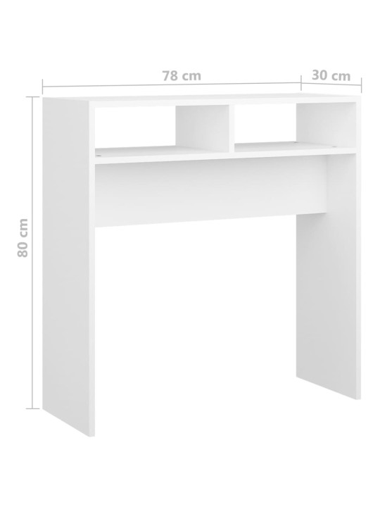 Konsoollaud, valge, 78 x 30 x 80 cm, puitlaastplaat