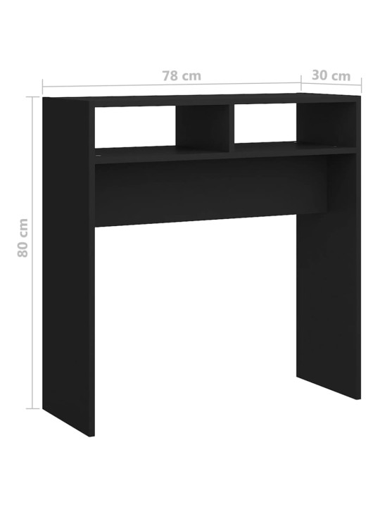 Konsoollaud, must, 78 x 30 x 80 cm, puitlaastplaat