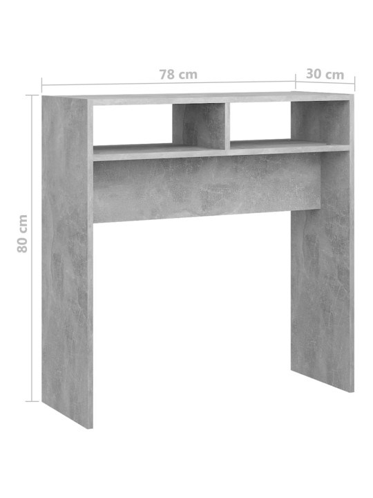 Konsoollaud, betoonhall, 78x30x80 cm, puitlaastplaat