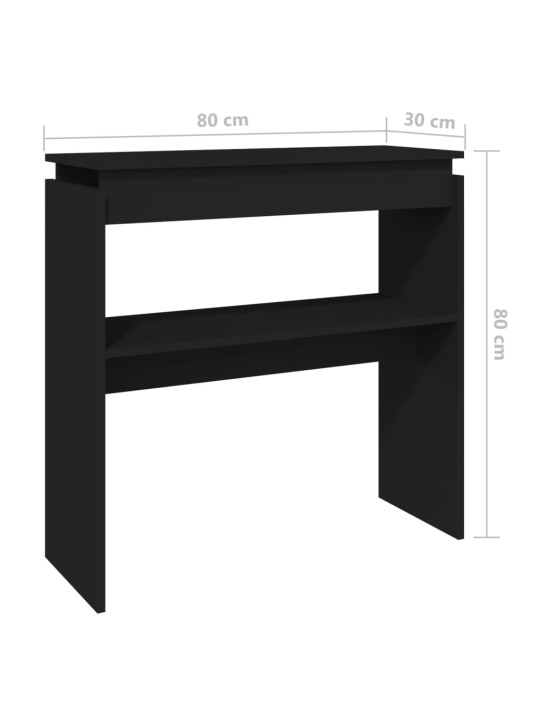 Konsoollaud, must, 80 x 30 x 80 cm, puitlaastplaat