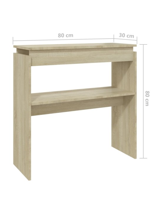 Konsoollaud, sonoma tamm, 80 x 30 x 80 cm, puitlaastplaat