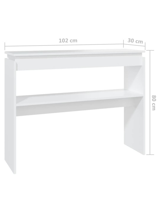 Konsoollaud, valge, 120 x 30 x 80 cm, puitlaastplaat