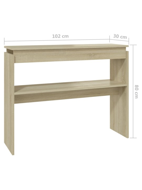 Konsoollaud, sonoma tamm, 102 x 30 x 80 cm, puitlaastplaat