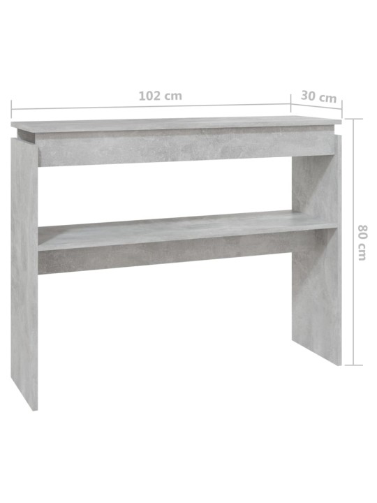 Konsoollaud, betoonhall, 102 x 30 x 80 cm, puitlaastplaat