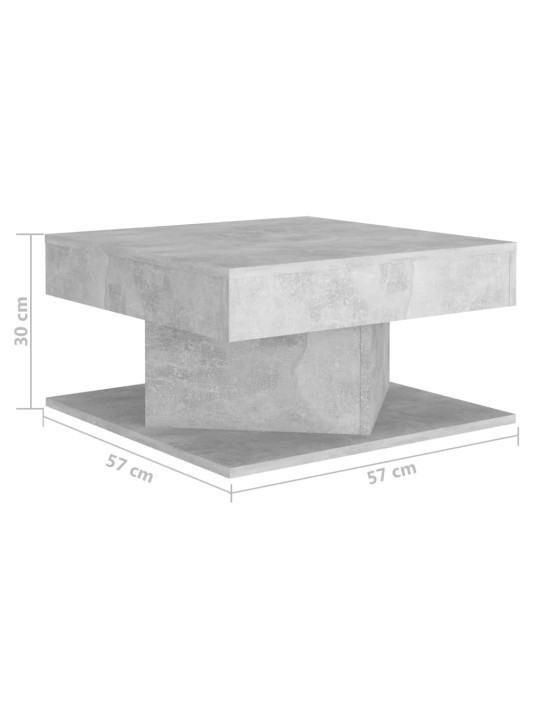 Kohvilaud, betoonhall, 57 x 57 x 30 cm, puitlaastplaat