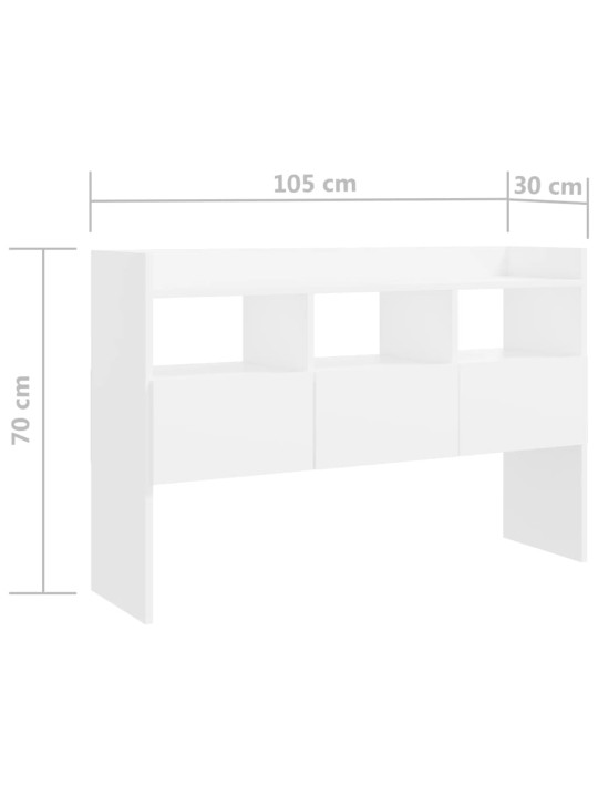 Puhvetkapp, valge, 105 x 30 x 70 cm puitlaastplaat