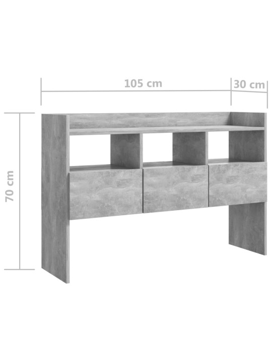 Puhvetkapp, betoonhall, 105 x 30 x 70 cm puitlaastplaat