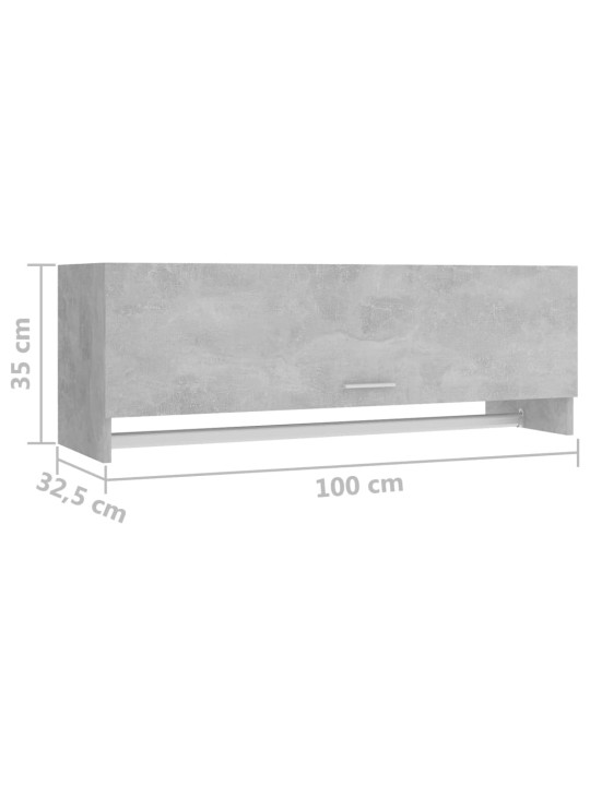 Garderoob, betoonhall, 100 x 32,5 x 35 cm, puitlaastplaat