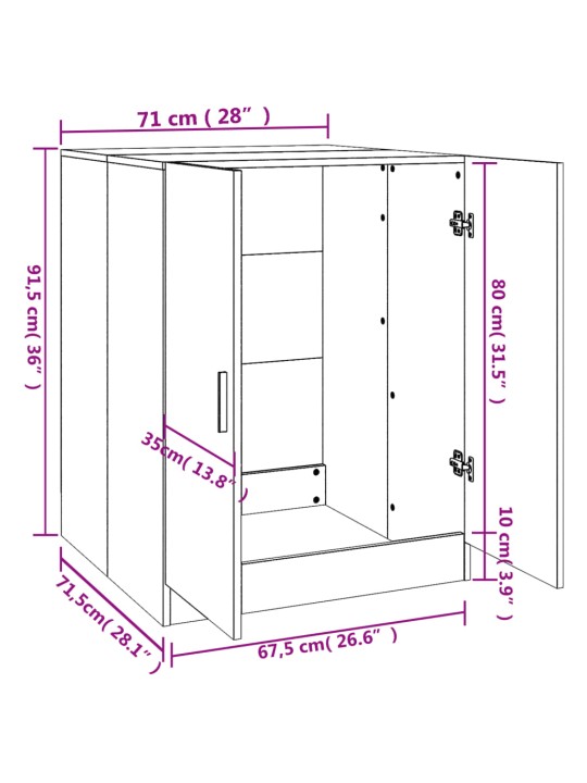 Pesumasinakapp, sonoma tamm, 71 x 71,5 x 91,5 cm