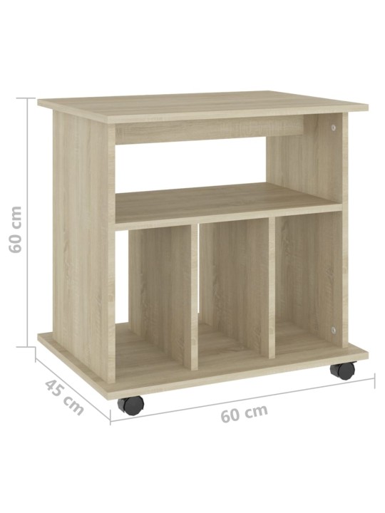 Ratastel kapp, sonoma tamm, 60 x 45 x 60 cm, puitlaastplaat