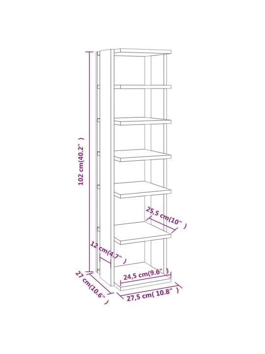 Kingakapid 2 tk, valge, 27,5 x 27 x 102 cm, tehispuit