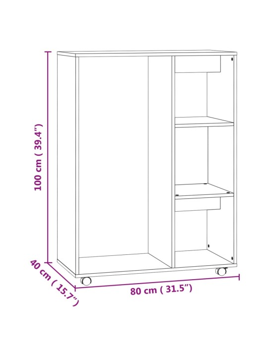 Riidekapp, sonoma tamm, 80 x 40 x 110 cm, puitlaastplaat