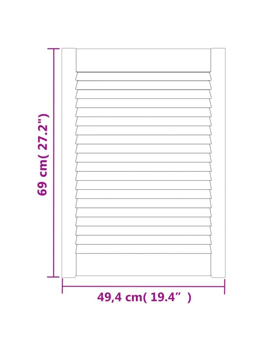 Kapiuksed, võrega disain 2 tk 69x49,4 cm männipuit