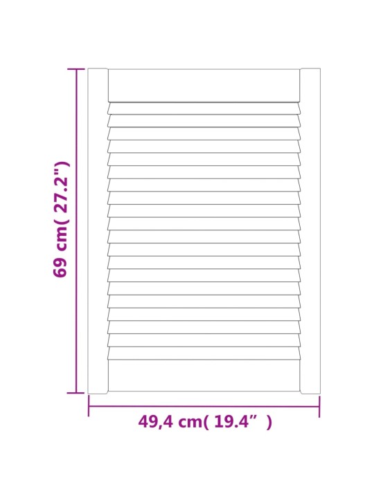 Kapiuksed, võrega disain 4 tk 69x49,4 cm männipuit