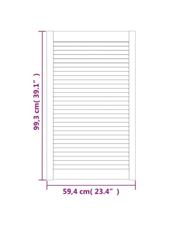 Kapiuksed, võrega disain 2 tk valge 99,3x59,4 cm männipuit