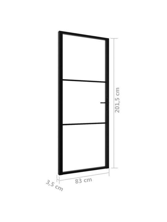 Siseuks, esg klaas ja alumiinium, 83 x 201,5 cm, must
