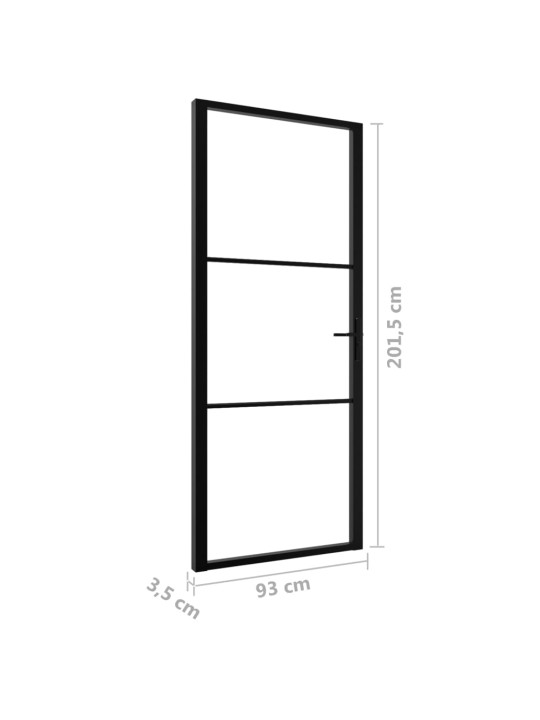 Siseuks, esg klaas ja alumiinium, 93 x 201,5 cm, must
