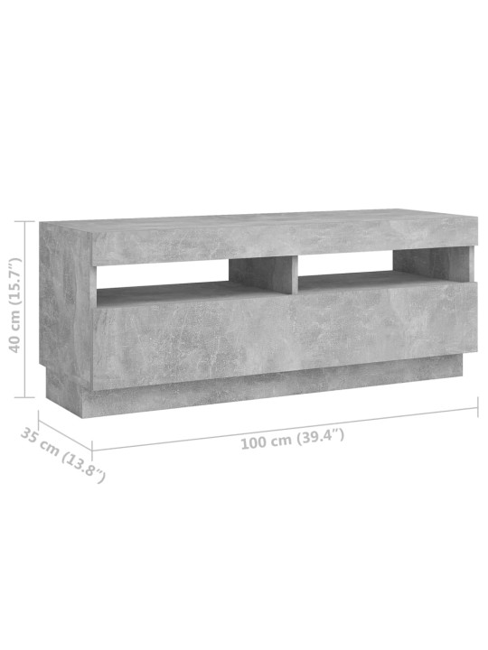 Telerialus LED-tuledega, betoonhall, 200 x 35 x 40 cm