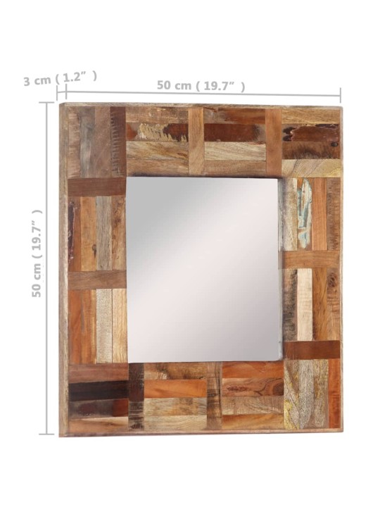 Seinapeegel, taastatud puit, 50 x 50 cm