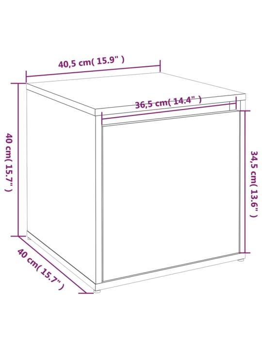 Sahtliga kapp, valge, 40,5 x 40 x 40 cm, tehispuit