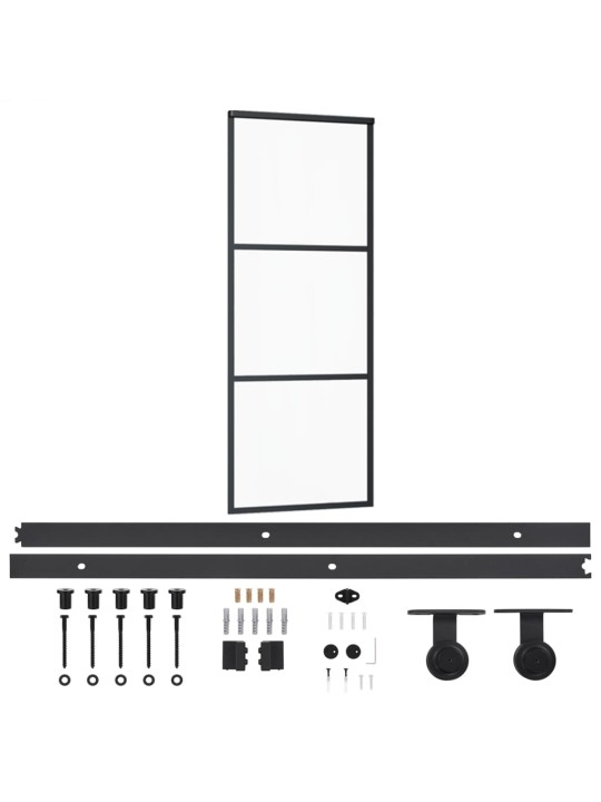 Liuguks riistvarakomplektiga, esg klaas ja alumiinium, 76x205cm