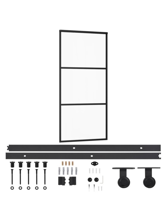 Liuguks riistvarakomplektiga, esg klaas ja alumiinium, 90x205cm