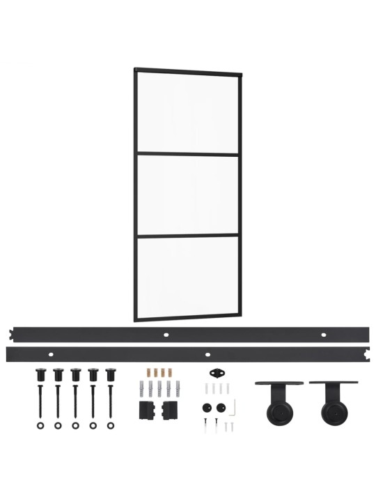 Liuguks riistvarakomplektiga, esg klaas ja alumiinium, 90x205cm