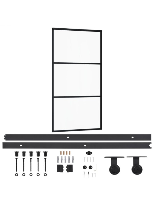 Liuguks riistvarakomplektiga, esg klaas, alumiinium, 102x205cm