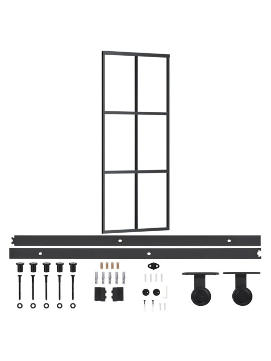 Liuguks riistvarakomplektiga, esg klaas ja alumiinium, 76x205cm