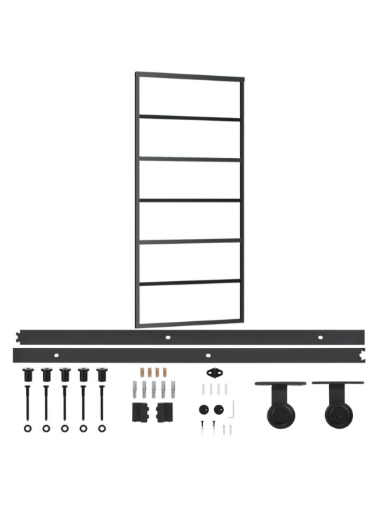 Liuguks riistvarakomplektiga, esg klaas ja alumiinium, 90x205cm