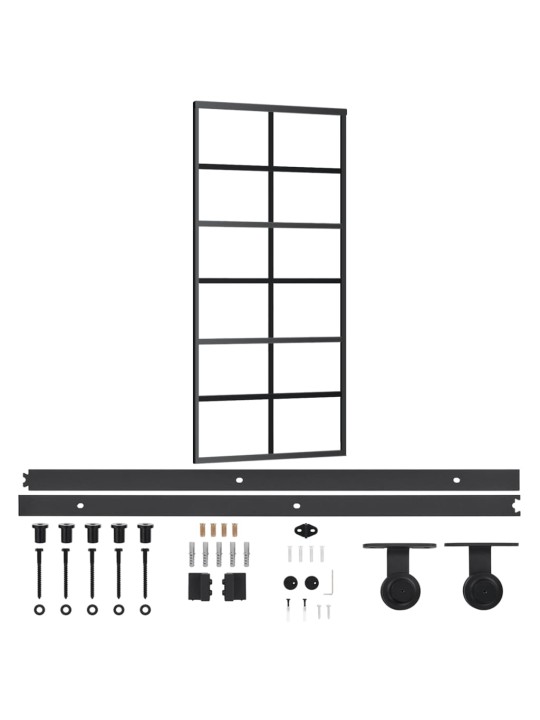 Liuguks riistvarakomplektiga, esg klaas ja alumiinium, 90x205cm