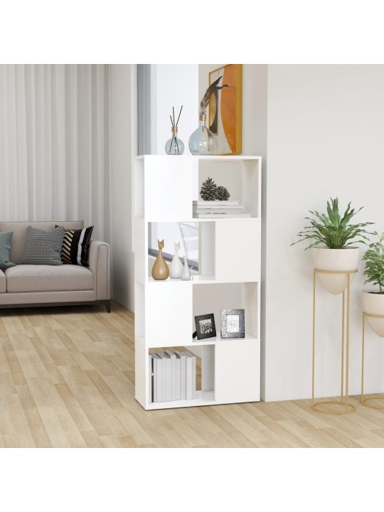 RAAMATURIIUL/RUUMIJAGAJA, VALGE, 60X24X124.5 CM, PUITLAASTPLAAT