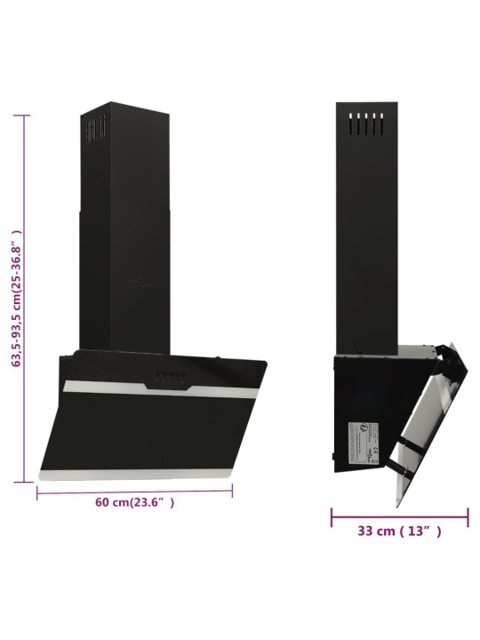 Pliidikubu 60 cm teras ja karastatud klaas must