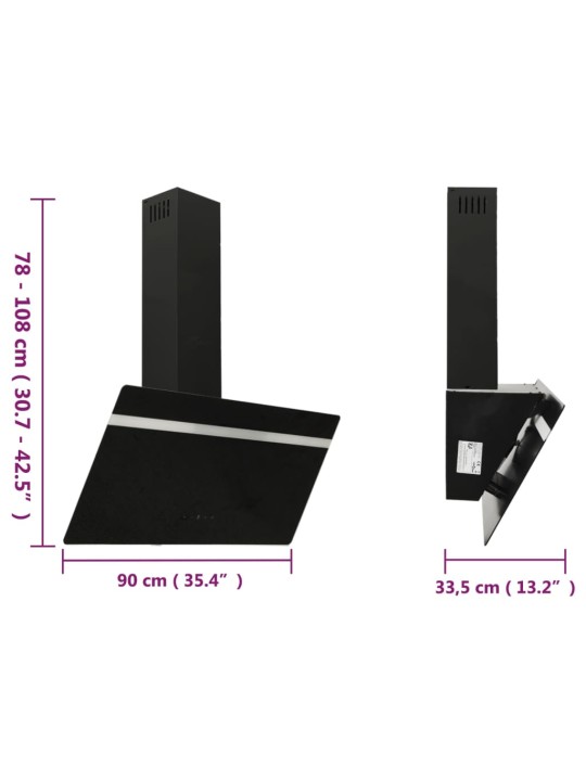 Pliidikubu, 90 cm, teras ja karastatud klaas, must